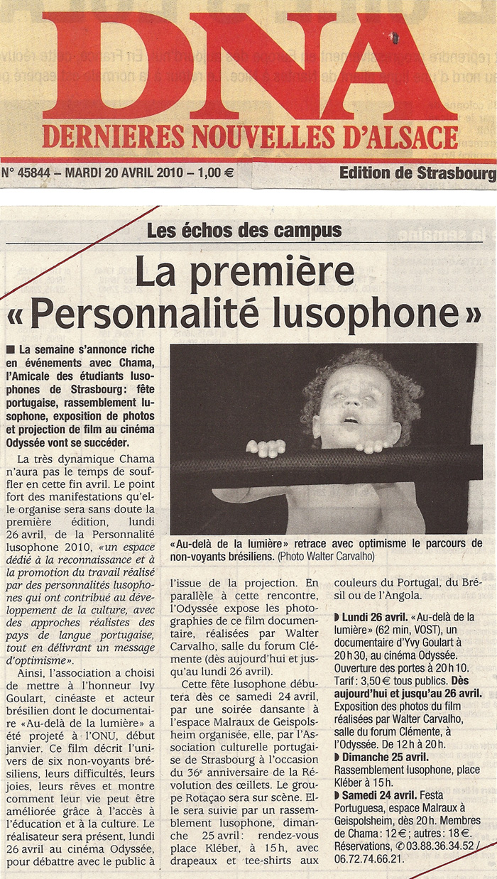 Dernieres Nouvelles D'Alsace: The first lusophone personality