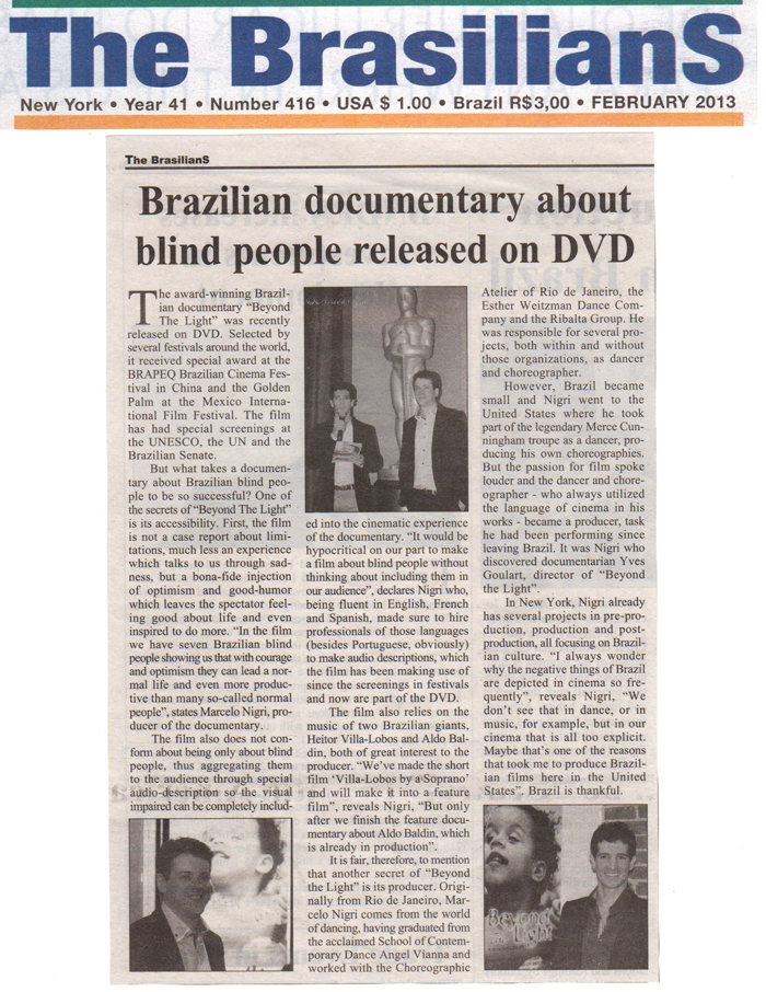 The Brasilians: Brazilian documentary about blind people released on DVD