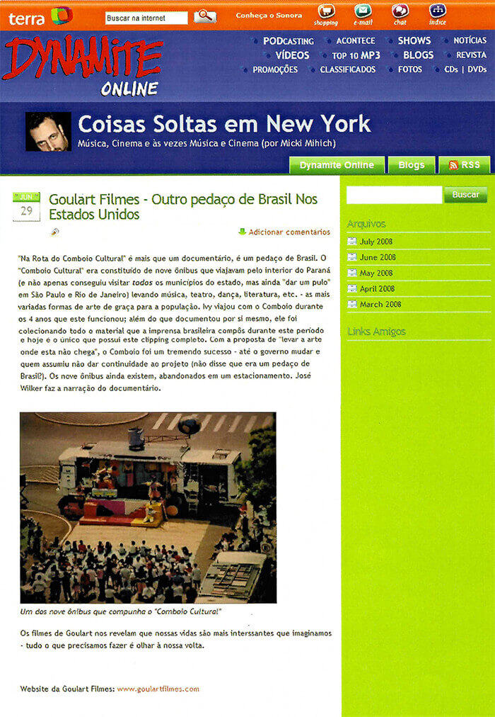 Dynamite Online: Goulart Filmes - Another piece of Brazil in the United States