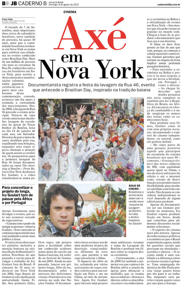 Jornal do Brasil: Axé in New York