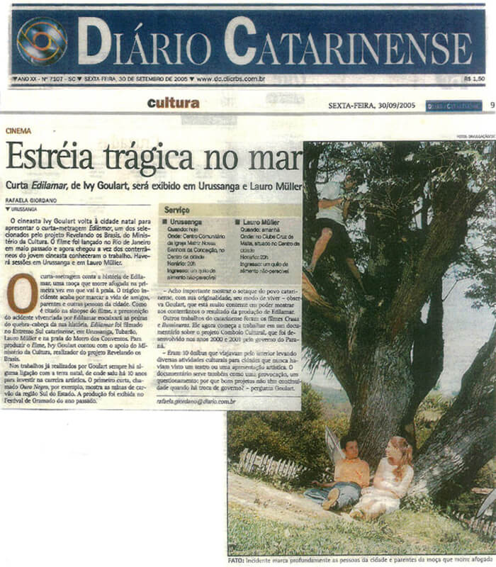 Diário Catarinense: Tragic debut in the sea