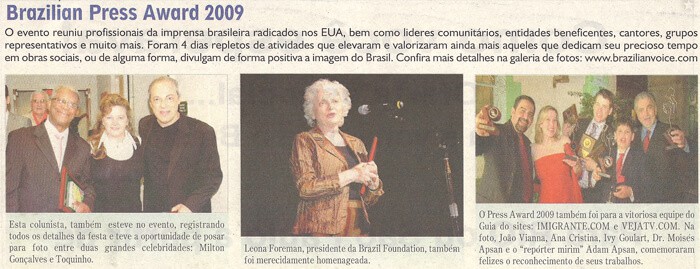 Brazilian Voice: Brazilian Press Award 2009