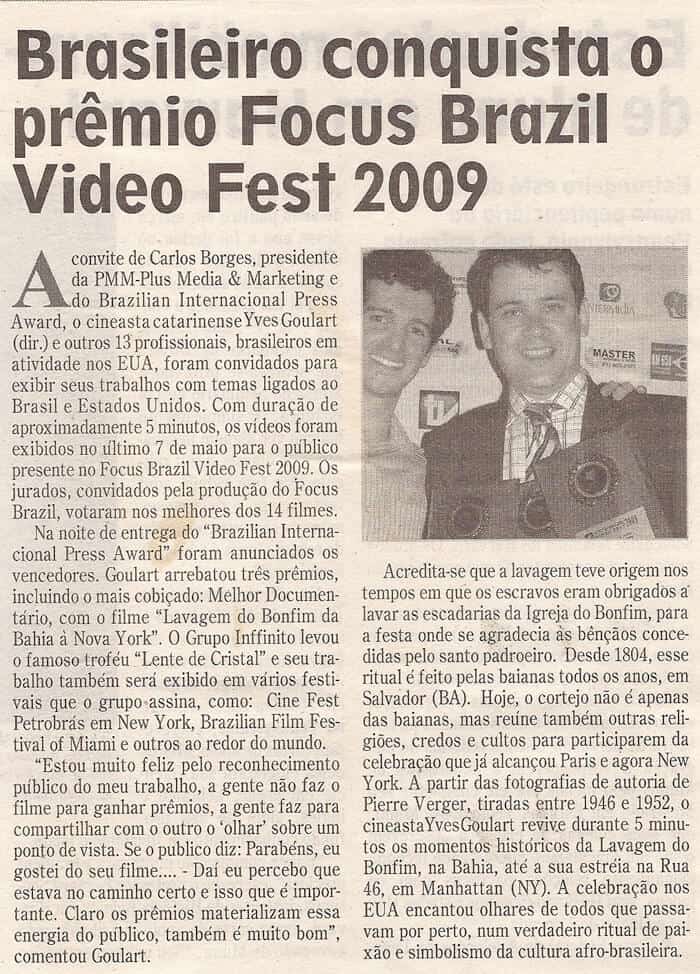 Brazilian Voice: Brazilian wins the Focus Brazil Video Fest 2009 award