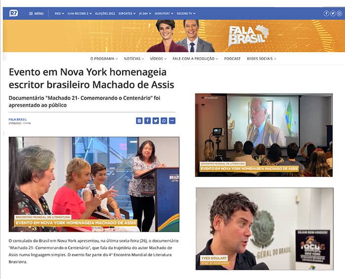 Fala Brasil: Event in New York honors Brazilian writer Machado de Assis