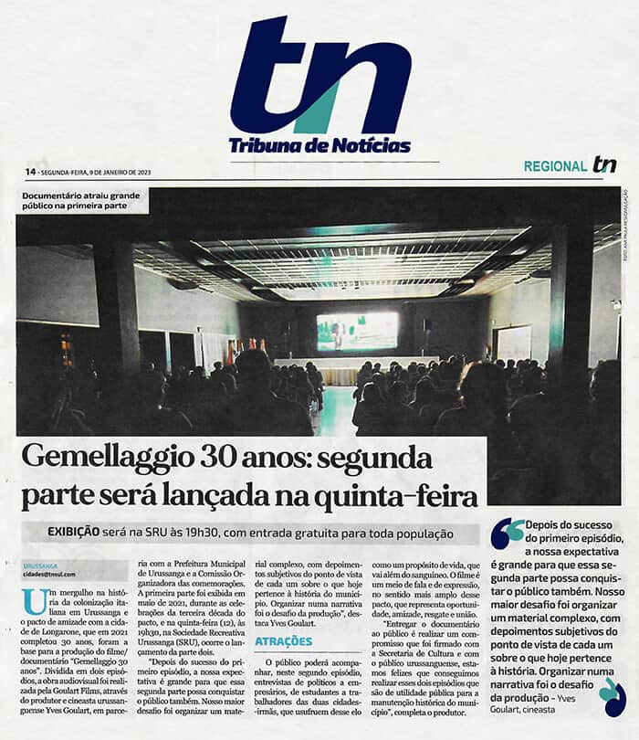 Tribuna de Notícias: Gemellaggio 30 Years - Release of the second part will be on Thursday